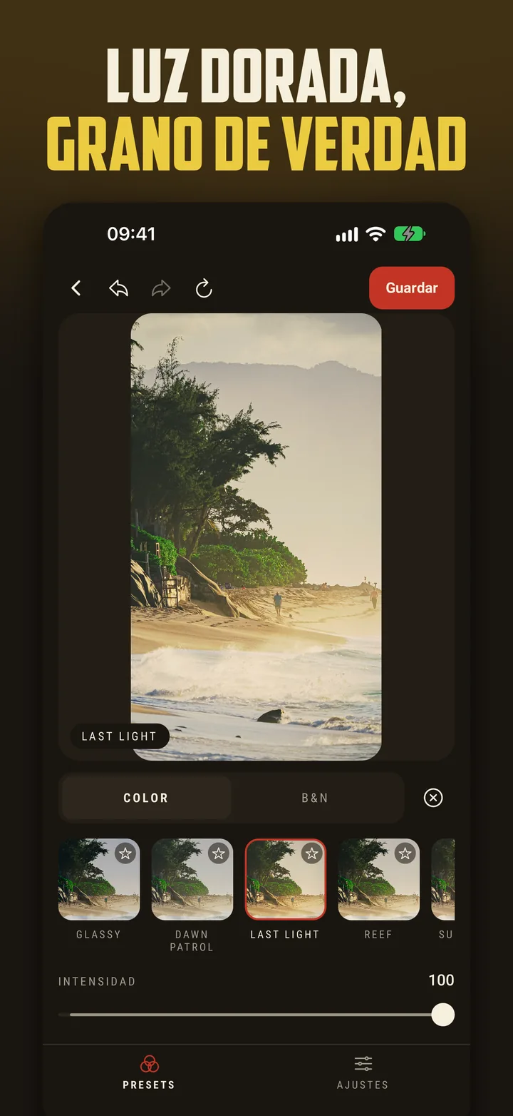 Editor con el preset Last Light